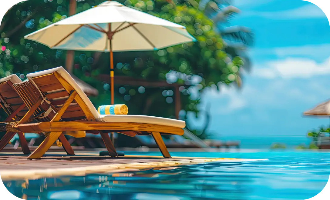 Wooden pool side loungers by Urban Land Products – India’s trusted outdoor furniture brand