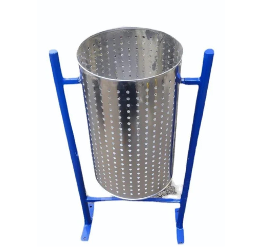 Stainless steel dustbin with wooden finish by Street Dustbin Manufacturer in India – UrbanLand Products.