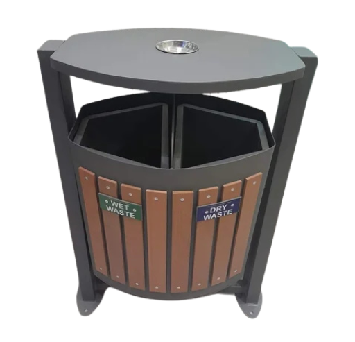 Wooden dustbin for restaurant, grey 75 litre by Wooden Dustbin Manufacturer in India – UrbanLand Products.