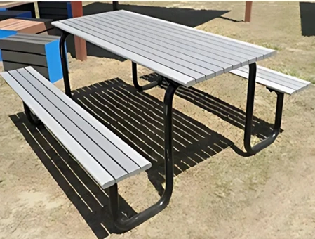 Urbanland canteen table in a modern dining area, showcasing durable design and practical features for communal eating spaces.